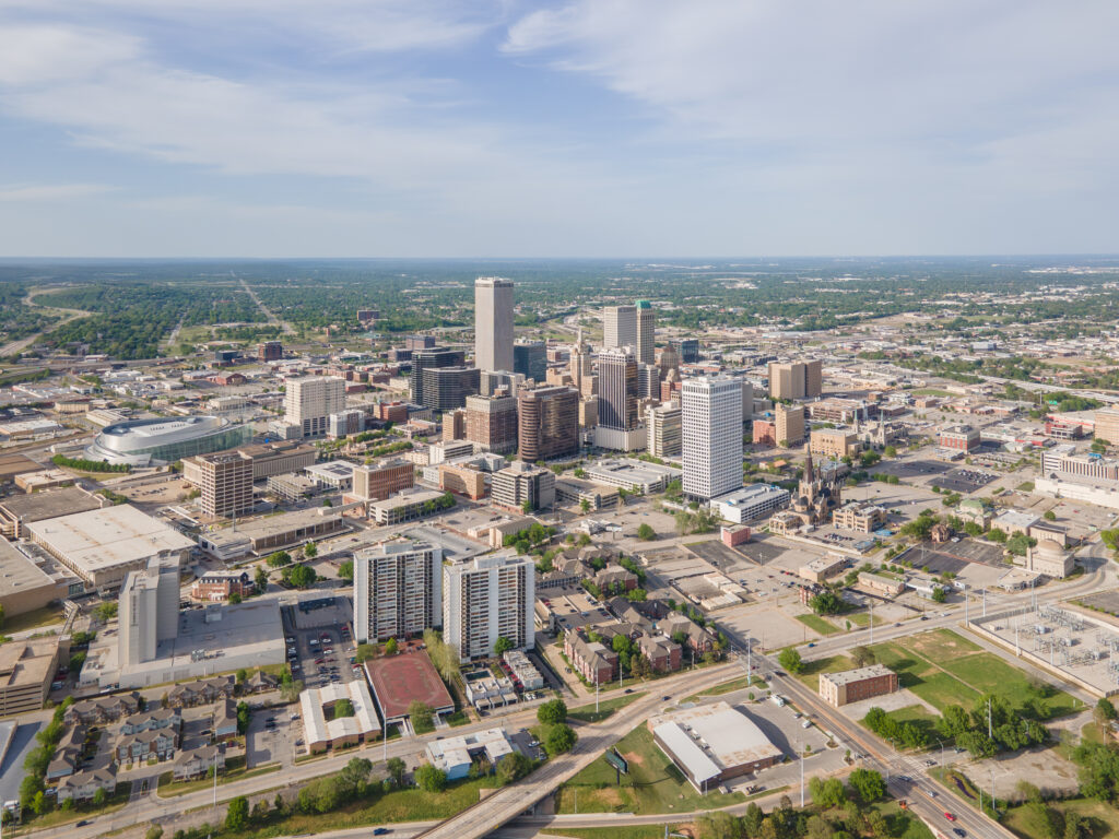 tulsa skyline aerial april 2023